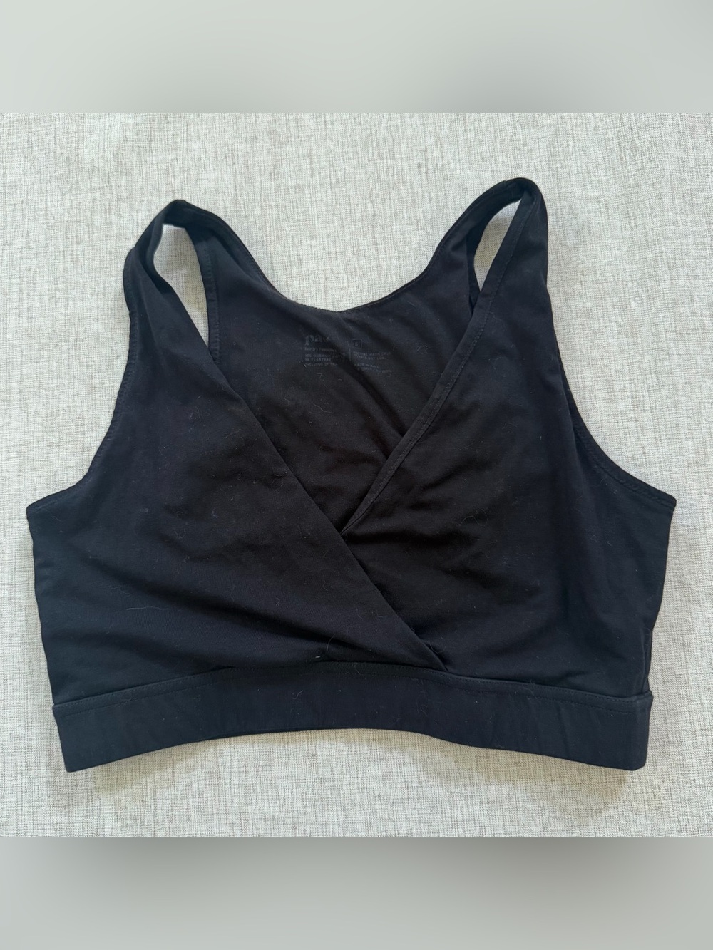 Pact Organic Cotton Crossover Maternity Nursing Bra Breatfeeding Size Small